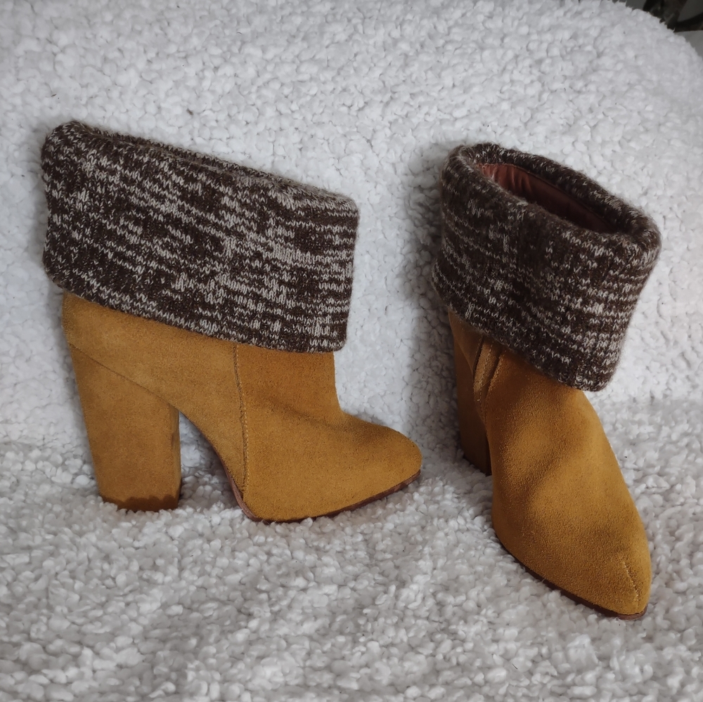 Rachel Comey Suede Wool Knit Cuffed Booties Sz 6